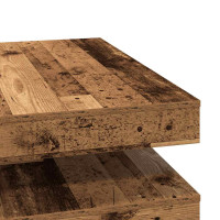 Produktbild för Soffbord 360 grader vridbart åldrat trä 90x90x34,5 cm