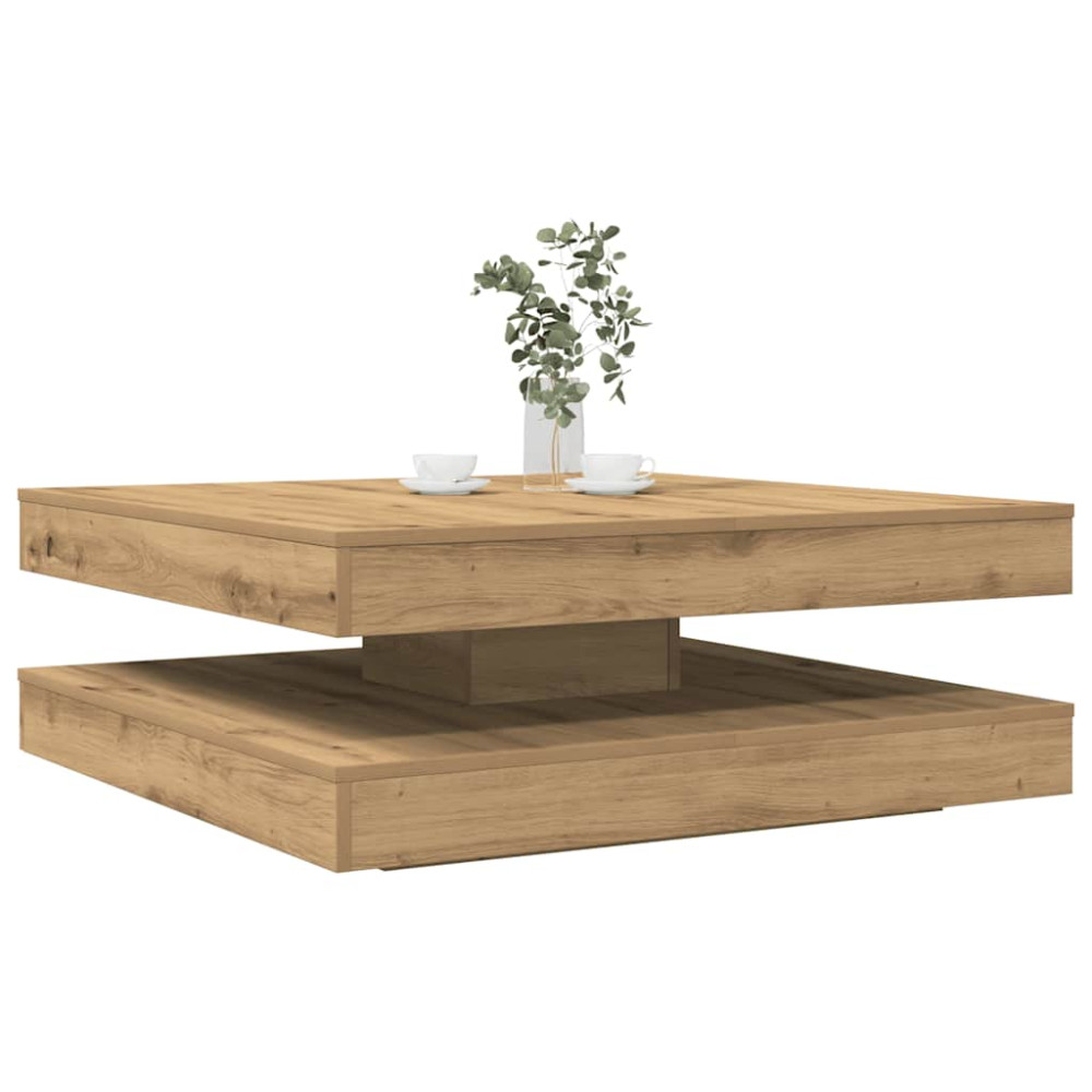 Produktbild för Soffbord 360 grader vridbart artisan ek 90x90x34,5 cm