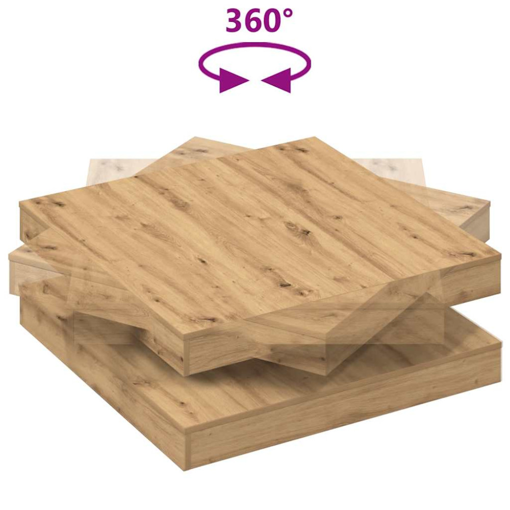 Produktbild för Soffbord 360 grader vridbart artisan ek 90x90x34,5 cm