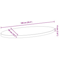 Produktbild för Bordsskiva 100x50x4 cm massiv ek oval