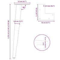 Produktbild för Soffbordsben konisk form 4 st svart 30-31 cm stål