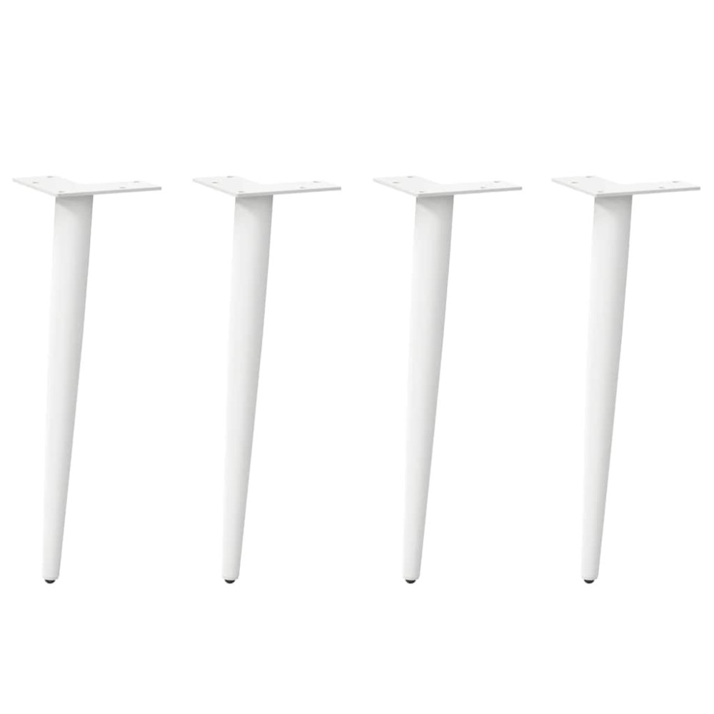 Produktbild för Soffbordsben koniska 4 st vita 42-43 cm stål