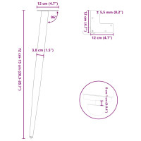 Produktbild för Soffbordsben konisk form 4 st svart 72-73 cm stål