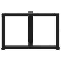 Produktbild för Soffbordsben T-formade 2 st svart 70x25x(42-43) cm stål