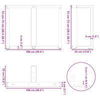 Produktbild för Matbordsben T-formad 2 st svart 100x35x(72-73) cm stål