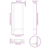 Produktbild för Soffbordsben vit 2 st 38x(72-73) cm stål