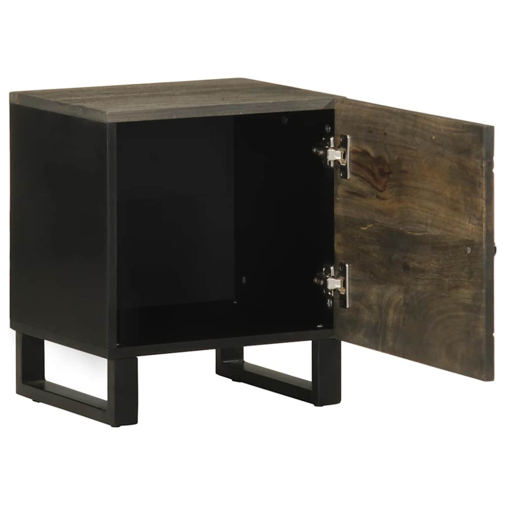 Produktbild för Sängbord 2 st svart 40x33x46 cm massivt mangoträ