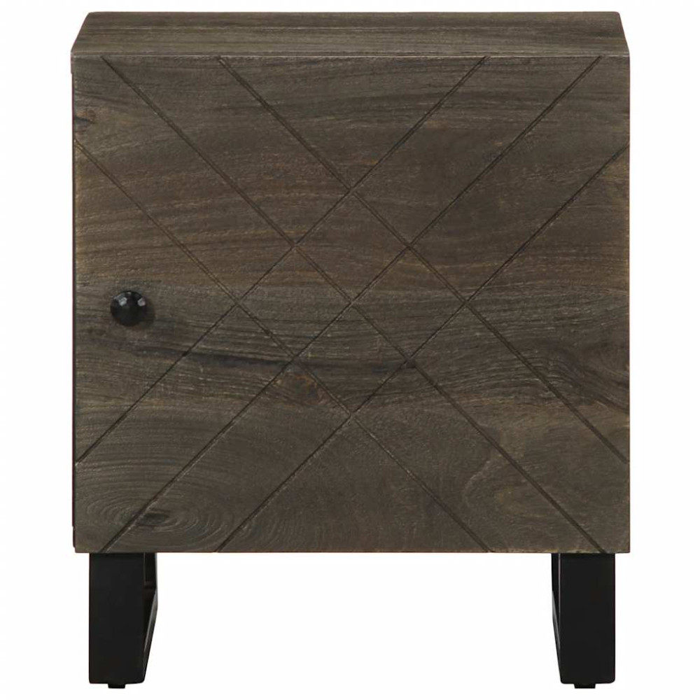 Produktbild för Sängbord 2 st svart 40x33x46 cm massivt mangoträ