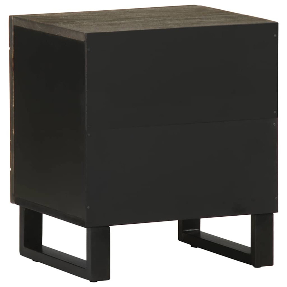 Produktbild för Sängbord 2 st svart 40x33x46 cm massivt mangoträ