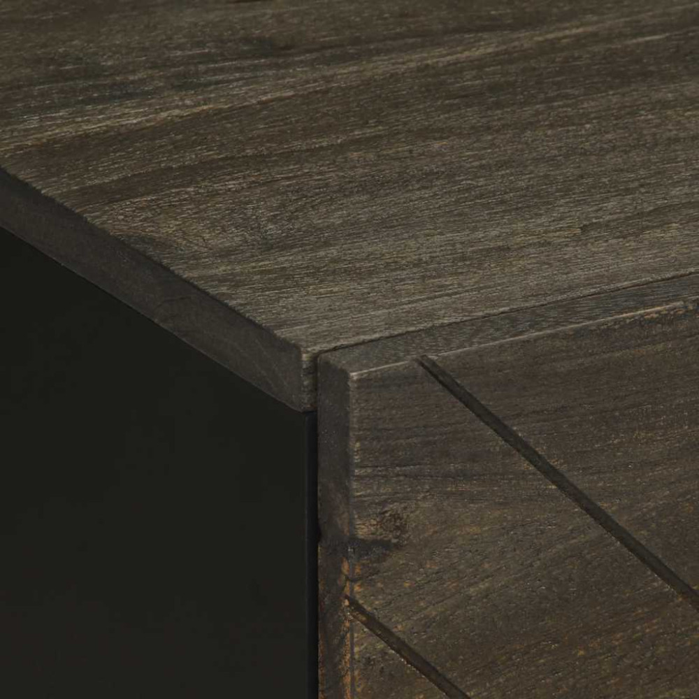Produktbild för Sängbord 2 st svart 40x33x46 cm massivt mangoträ