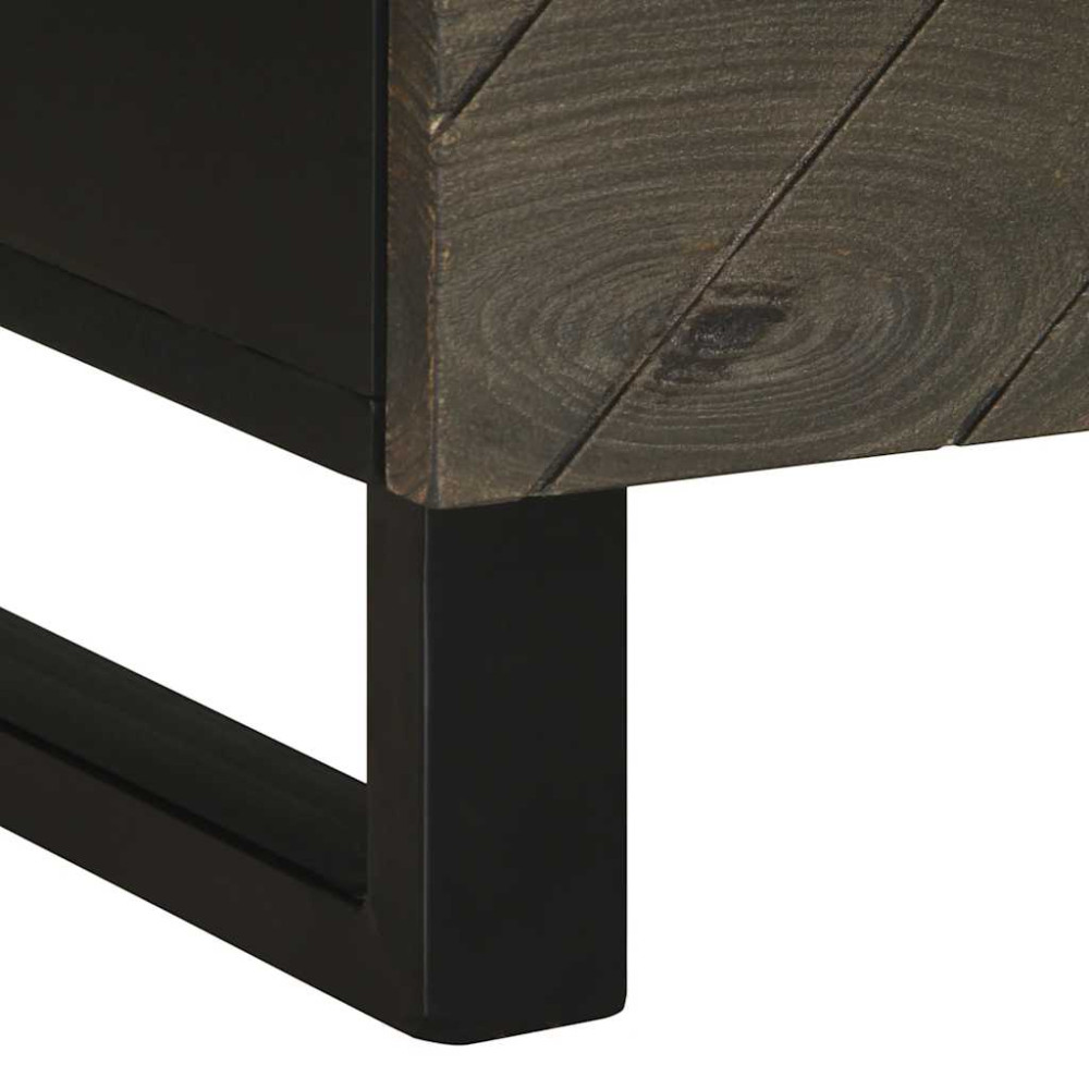 Produktbild för Sängbord 2 st svart 40x33x46 cm massivt mangoträ