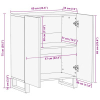 Produktbild för Skänk svart 60x33x75 cm massivt mangoträ