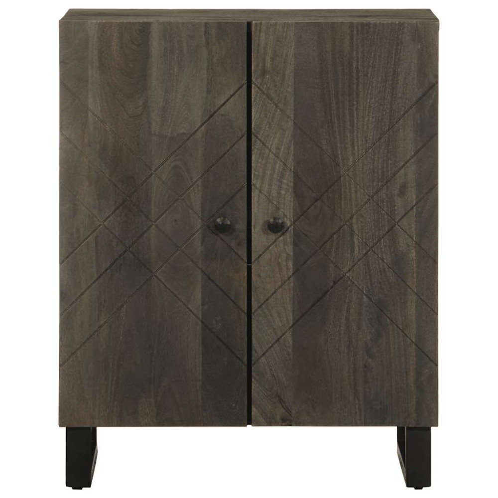 Produktbild för Skänk svart 60x33x75 cm massivt mangoträ