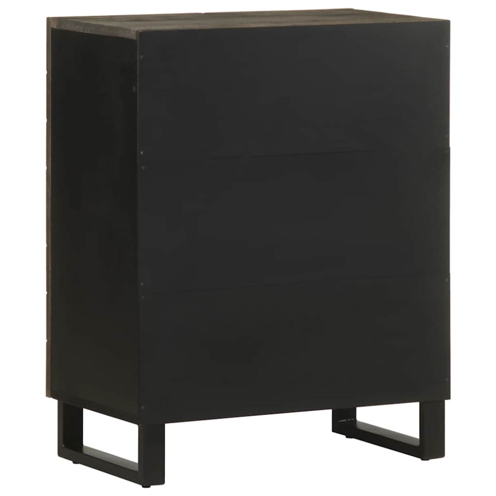 Produktbild för Skänk svart 60x33x75 cm massivt mangoträ