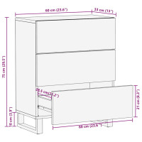 Produktbild för Skänk svart 60x33x75 cm massivt mangoträ