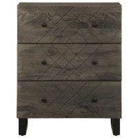 Produktbild för Skänk svart 60x33x75 cm massivt mangoträ