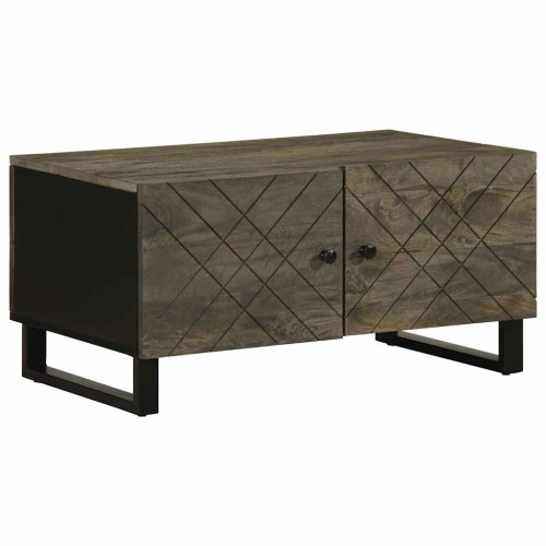 vidaXL Soffbord svart 80x50x40 cm massivt mangoträ