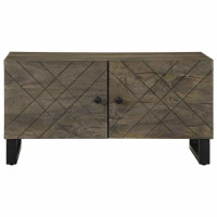 Produktbild för Soffbord svart 80x50x40 cm massivt mangoträ