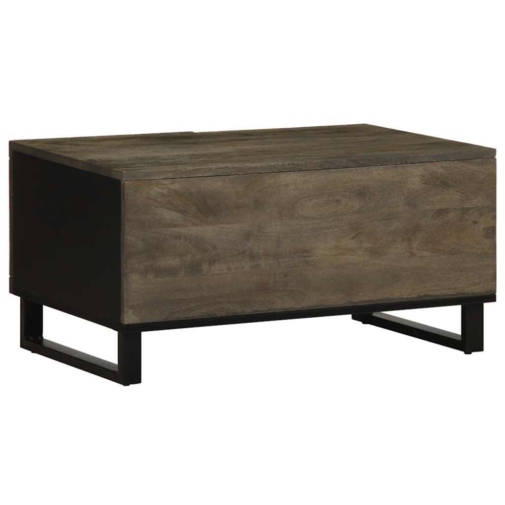 Produktbild för Soffbord svart 80x50x40 cm massivt mangoträ