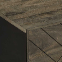Produktbild för Soffbord svart 80x50x40 cm massivt mangoträ