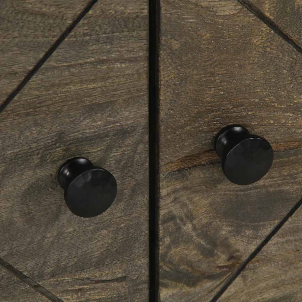 Produktbild för Soffbord svart 80x50x40 cm massivt mangoträ