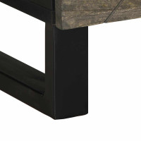 Produktbild för Soffbord svart 80x50x40 cm massivt mangoträ