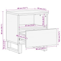 Produktbild för Sängbord 2 st svart 40x33x46 cm massivt mangoträ