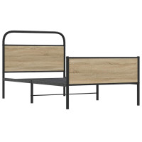 Produktbild för Sängram utan madrass sonoma-ek 100x190 cm konstruerad trä