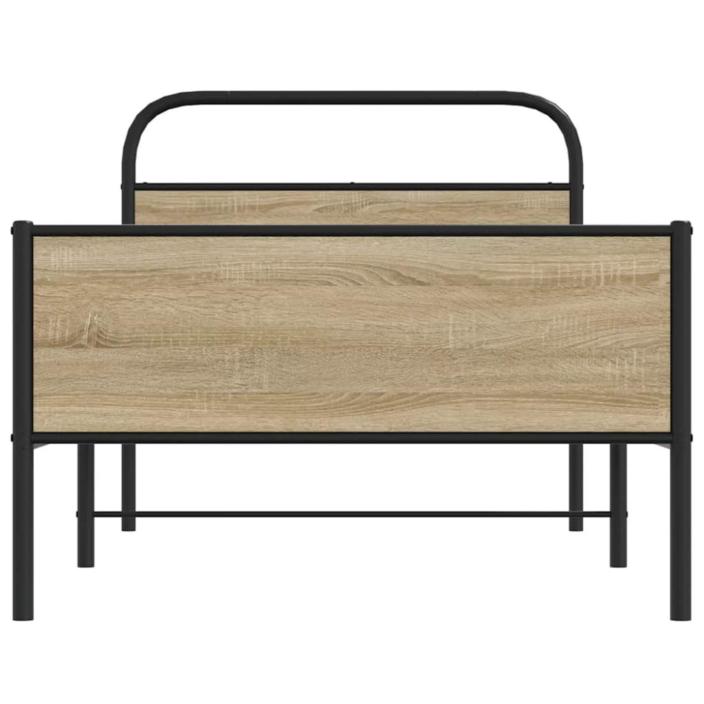 Produktbild för Sängram utan madrass sonoma-ek 100x190 cm konstruerad trä