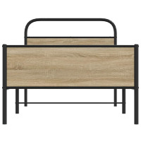 Produktbild för Sängram utan madrass sonoma-ek 100x190 cm konstruerad trä
