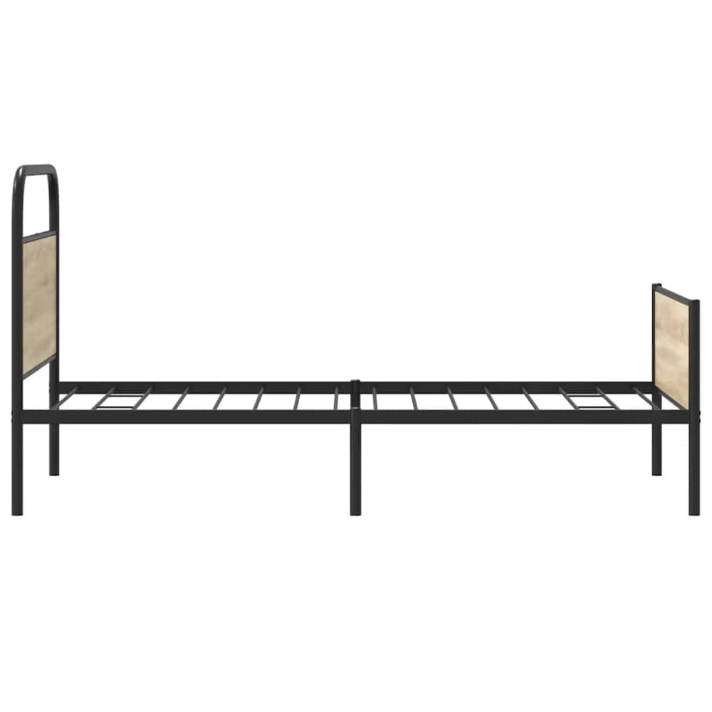 Produktbild för Sängram utan madrass sonoma-ek 100x190 cm konstruerad trä