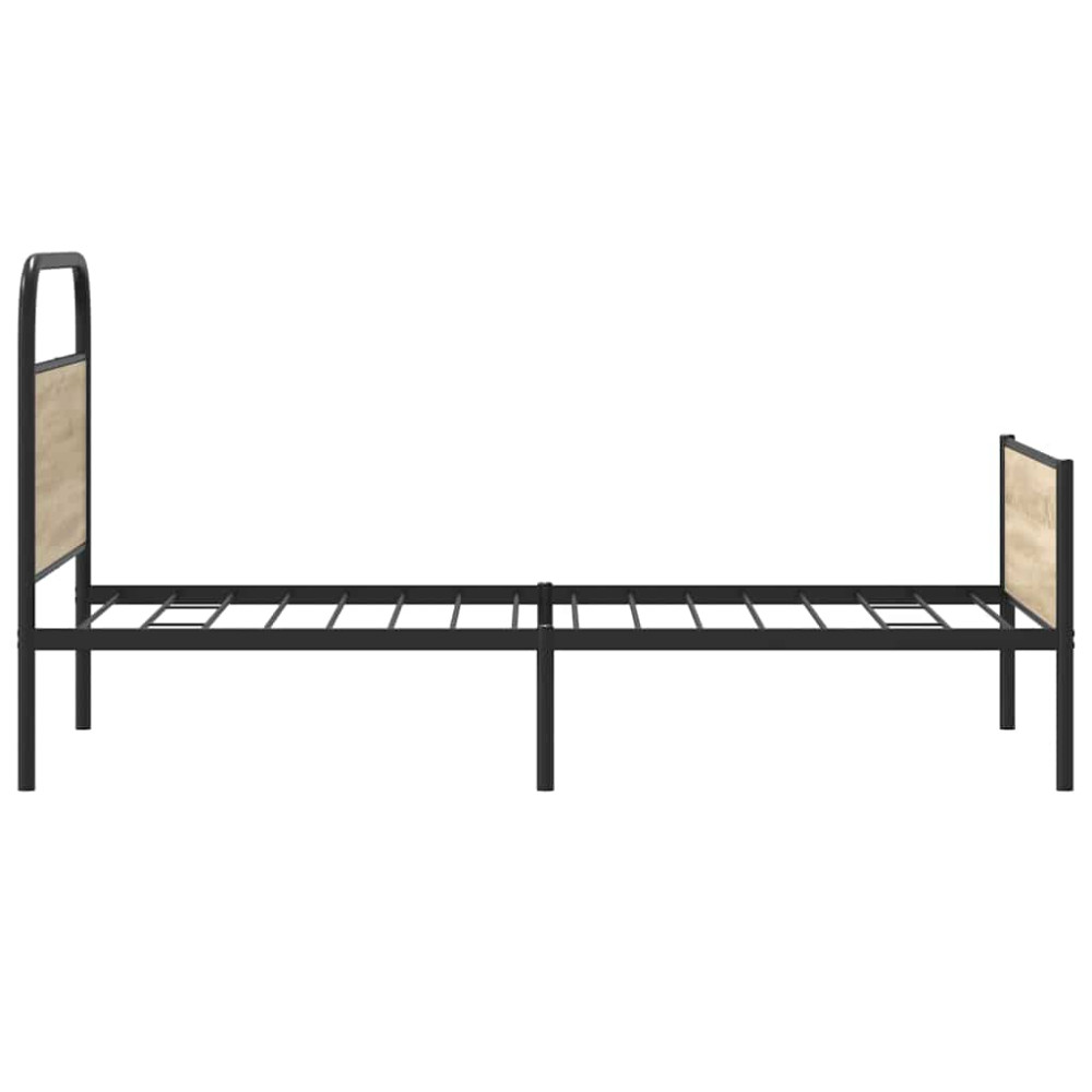 Produktbild för Sängram utan madrass sonoma-ek 107x203 cm konstruerad trä