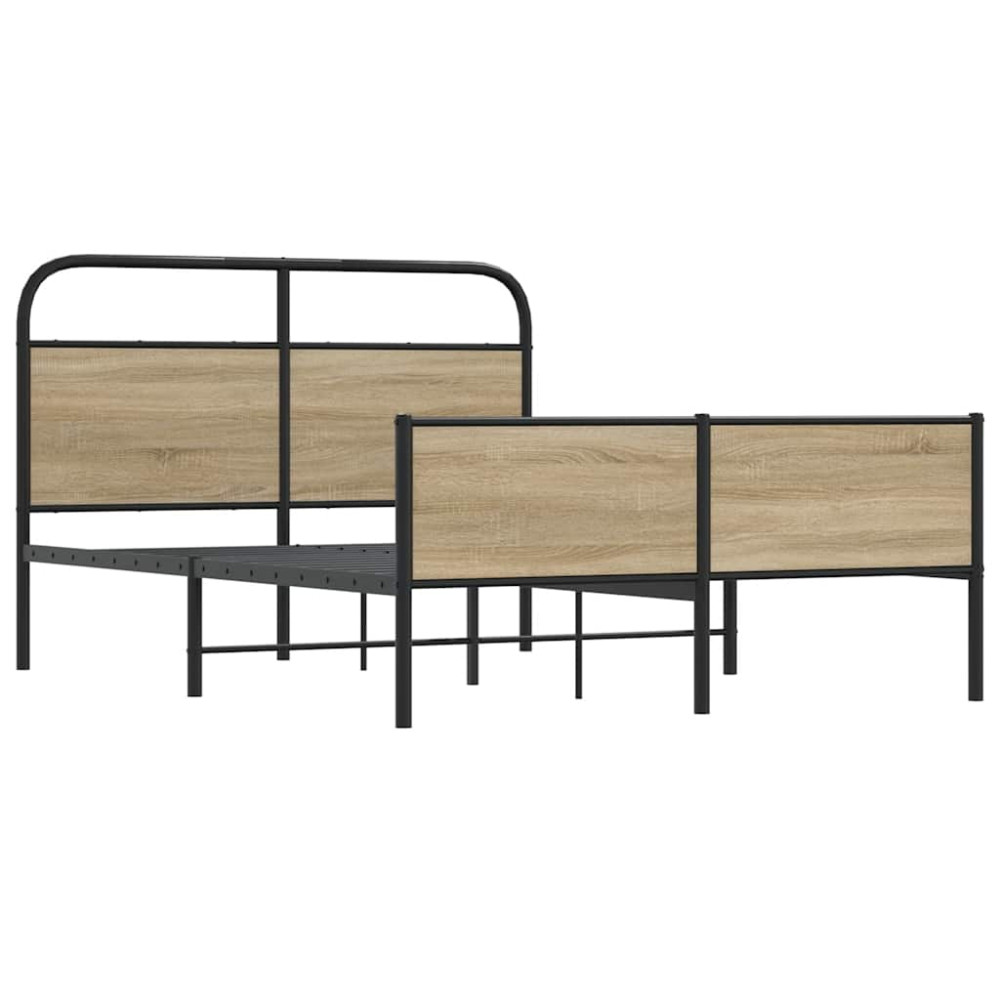 Produktbild för Sängram utan madrass sonoma-ek 135x190 cm konstruerad trä