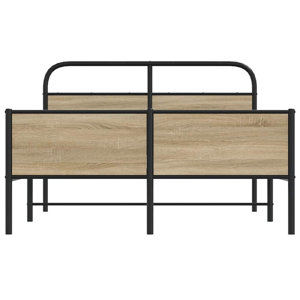 Produktbild för Sängram utan madrass sonoma-ek 135x190 cm konstruerad trä