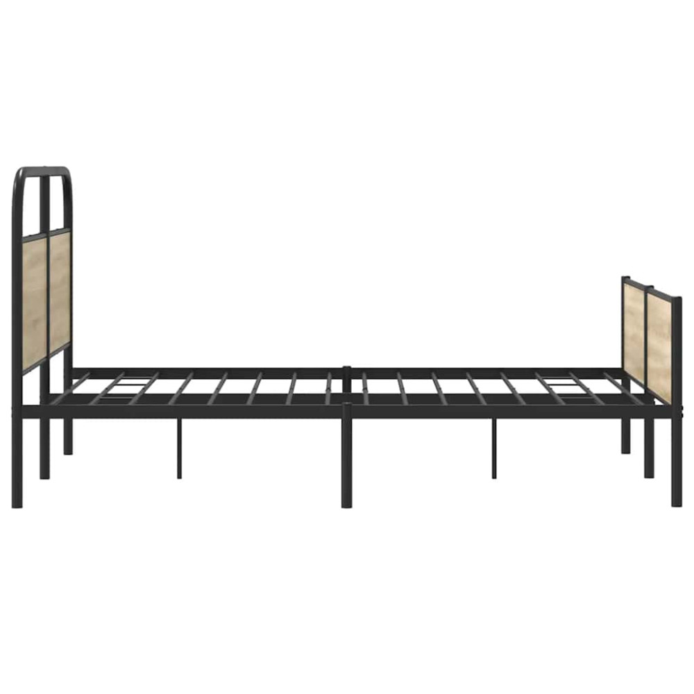 Produktbild för Sängram utan madrass sonoma-ek 135x190 cm konstruerad trä