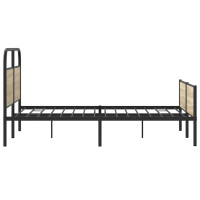 Produktbild för Sängram utan madrass sonoma-ek 135x190 cm konstruerad trä