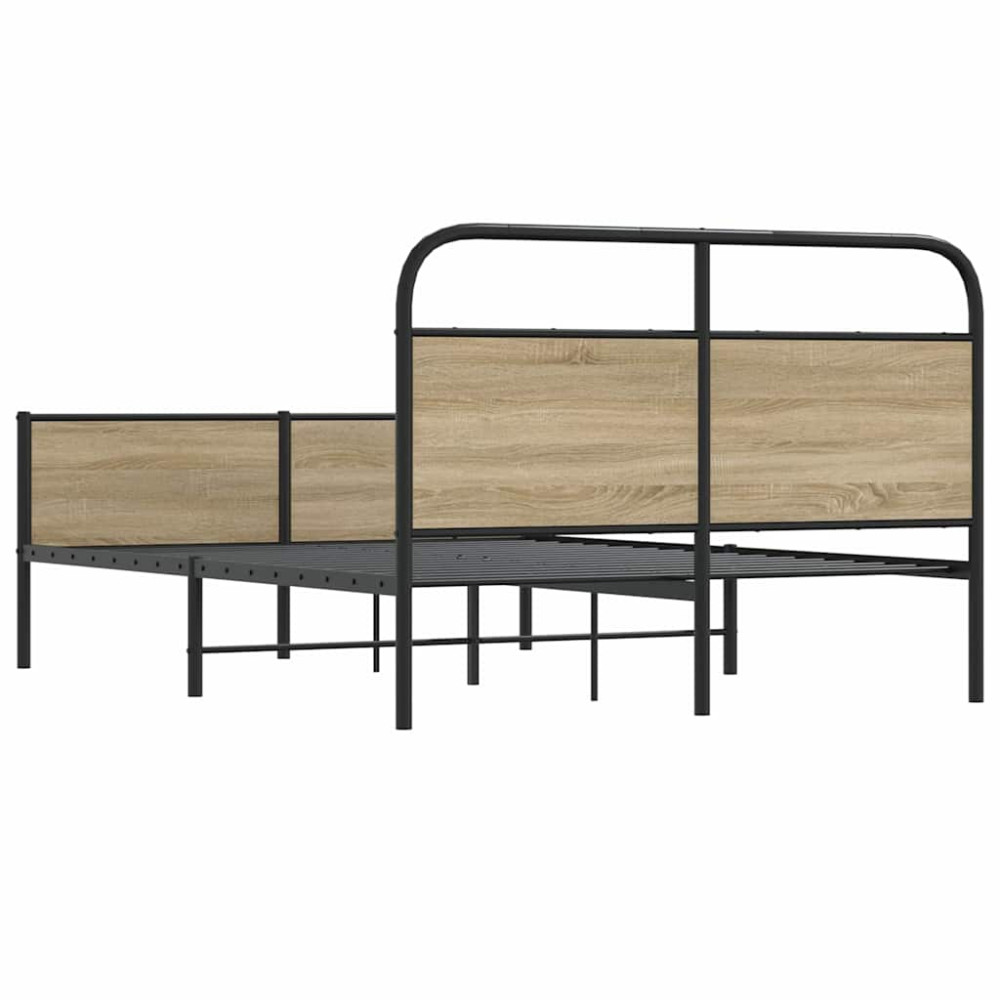 Produktbild för Sängram utan madrass sonoma-ek 135x190 cm konstruerad trä