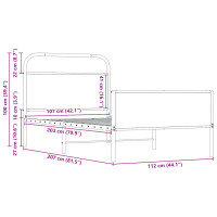 Produktbild för Sängram utan madrass sonoma-ek 107x203 cm konstruerad trä