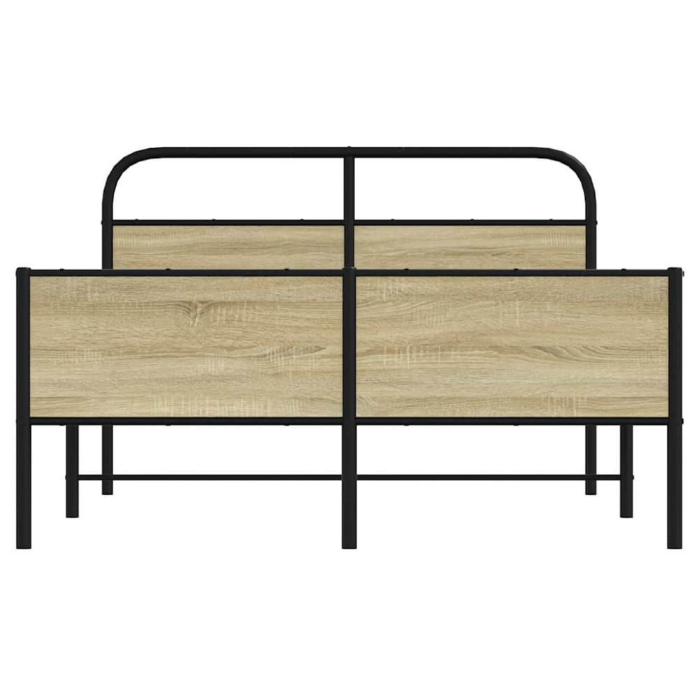 Produktbild för Sängram utan madrass sonoma-ek 135x190 cm konstruerad trä