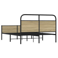 Produktbild för Sängram utan madrass sonoma-ek 135x190 cm konstruerad trä