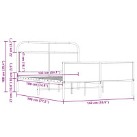 Produktbild för Sängram utan madrass sonoma-ek 135x190 cm konstruerad trä