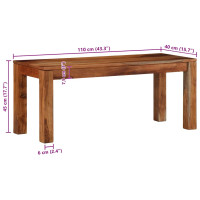 Produktbild för Bänk 110 cm massivt akaciaträ