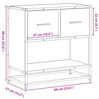 Produktbild för Sängbord grå sonoma 60x31x60 cm konstruerat trä och metall