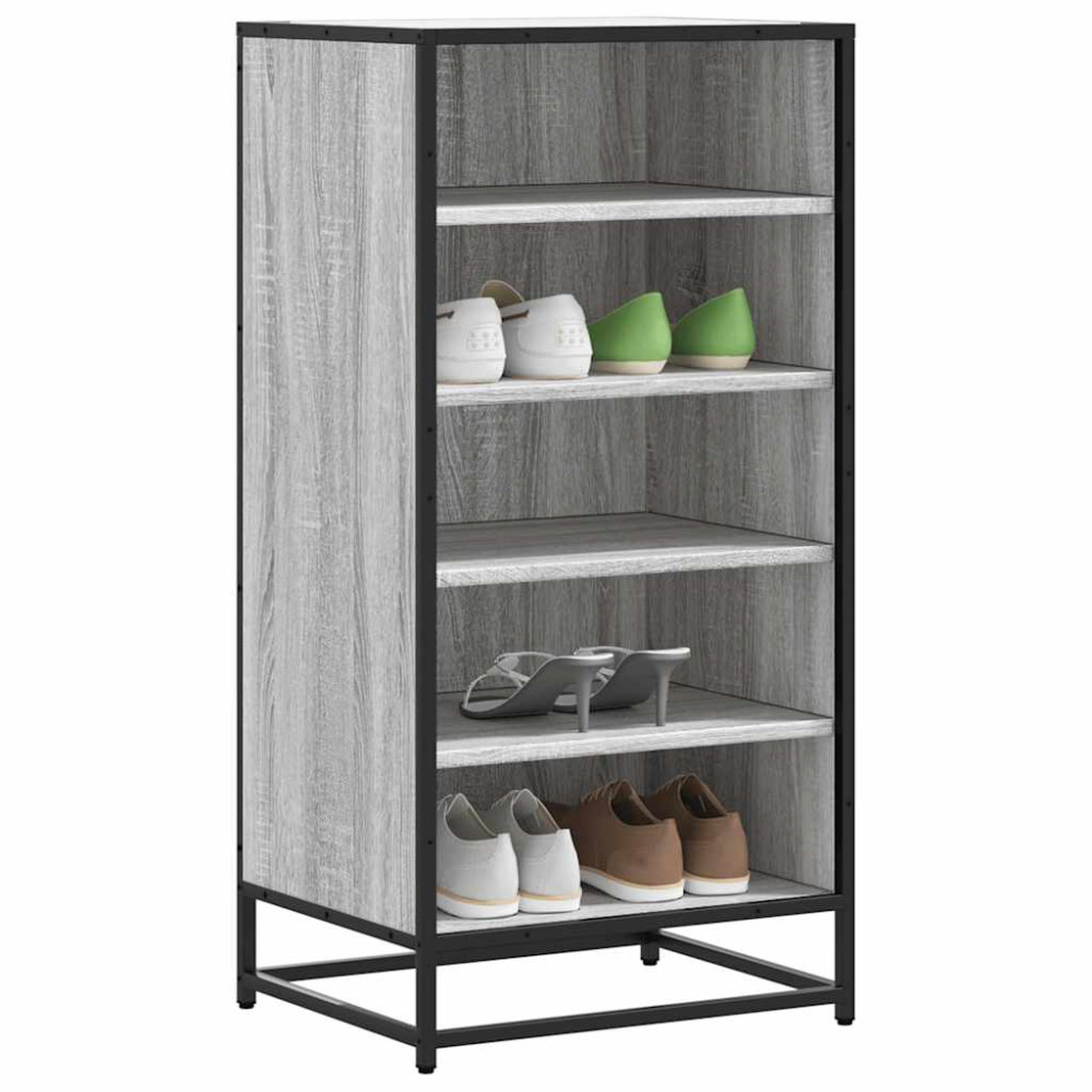 Produktbild för Skohylla grå sonoma 48x38x97,5 cm konstruerat trä