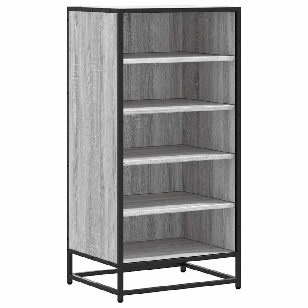Produktbild för Skohylla grå sonoma 48x38x97,5 cm konstruerat trä