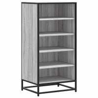 Produktbild för Skohylla grå sonoma 48x38x97,5 cm konstruerat trä