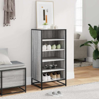 Produktbild för Skohylla grå sonoma 48x38x97,5 cm konstruerat trä