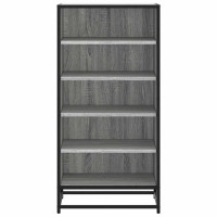Produktbild för Skohylla grå sonoma 48x38x97,5 cm konstruerat trä