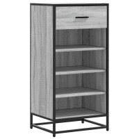 Produktbild för Skohylla grå sonoma 48x38x97,5 cm konstruerat trä