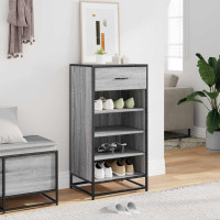 Produktbild för Skohylla grå sonoma 48x38x97,5 cm konstruerat trä